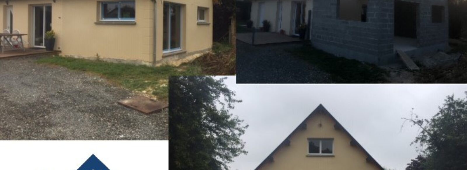 Montage de photos d’un agrandissement de maison