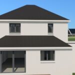 Perspective 3D de l’avant-projet maison avec combles, vue arrière